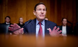  Sen. Richard Blumenthal, D-Conn., speaks during a Senate Homeland Security and Governmental Affairs hearing on Jan. 15, 2025.